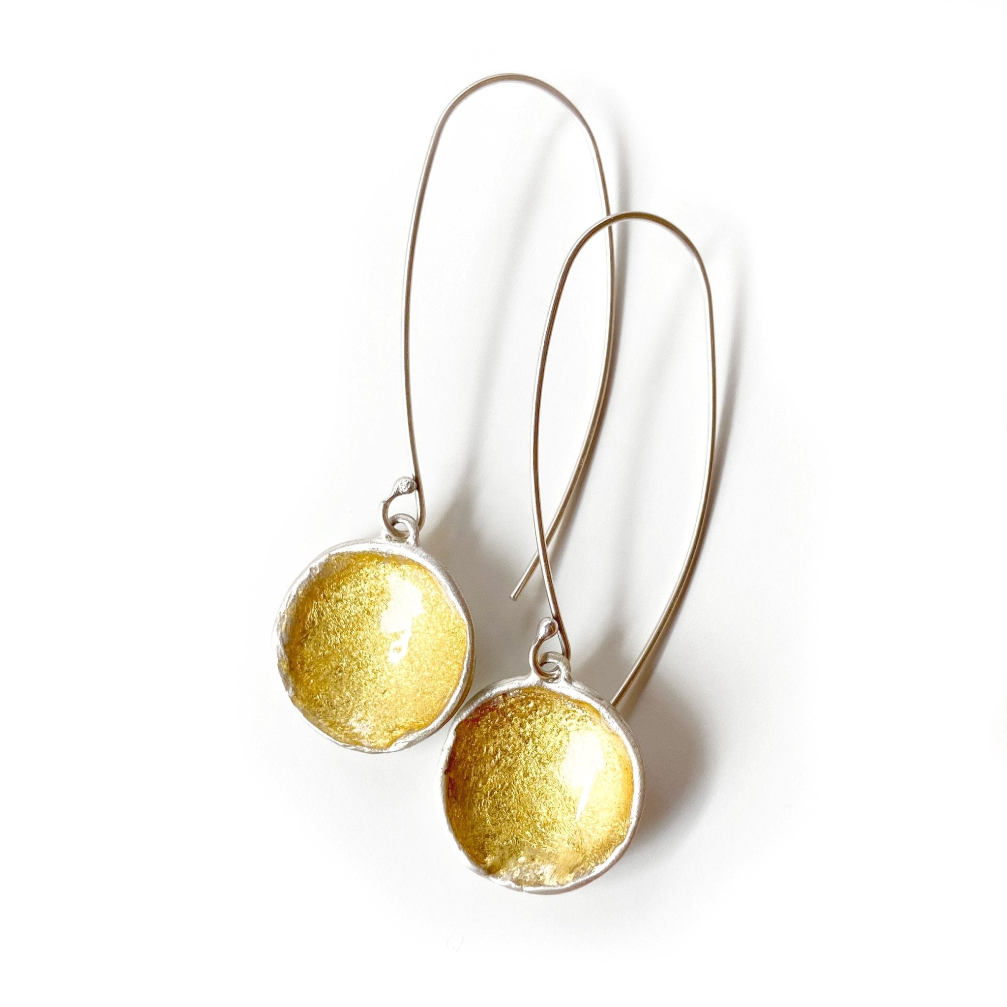 Gild Earrings made from sterling silver with 24k gold leaf by Nina Alexandra
